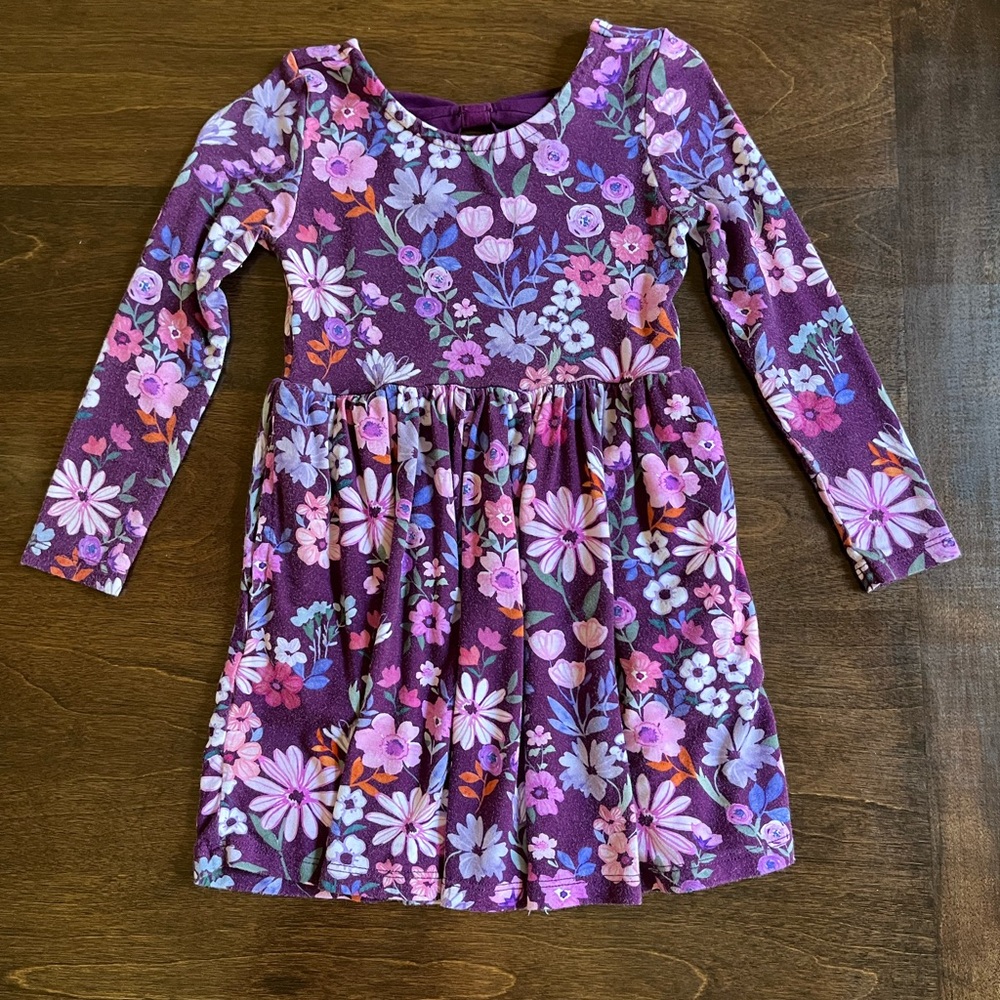 Little Sleepies Purple Floral Kids Dress